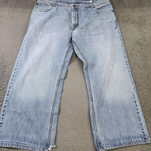 SilverTab Loose Jeans Mens 40x30 Light Wash Blue Relaxed Wide Leg Denim Casual